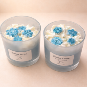 Schneeflocken Kerze – winterliche Deko
