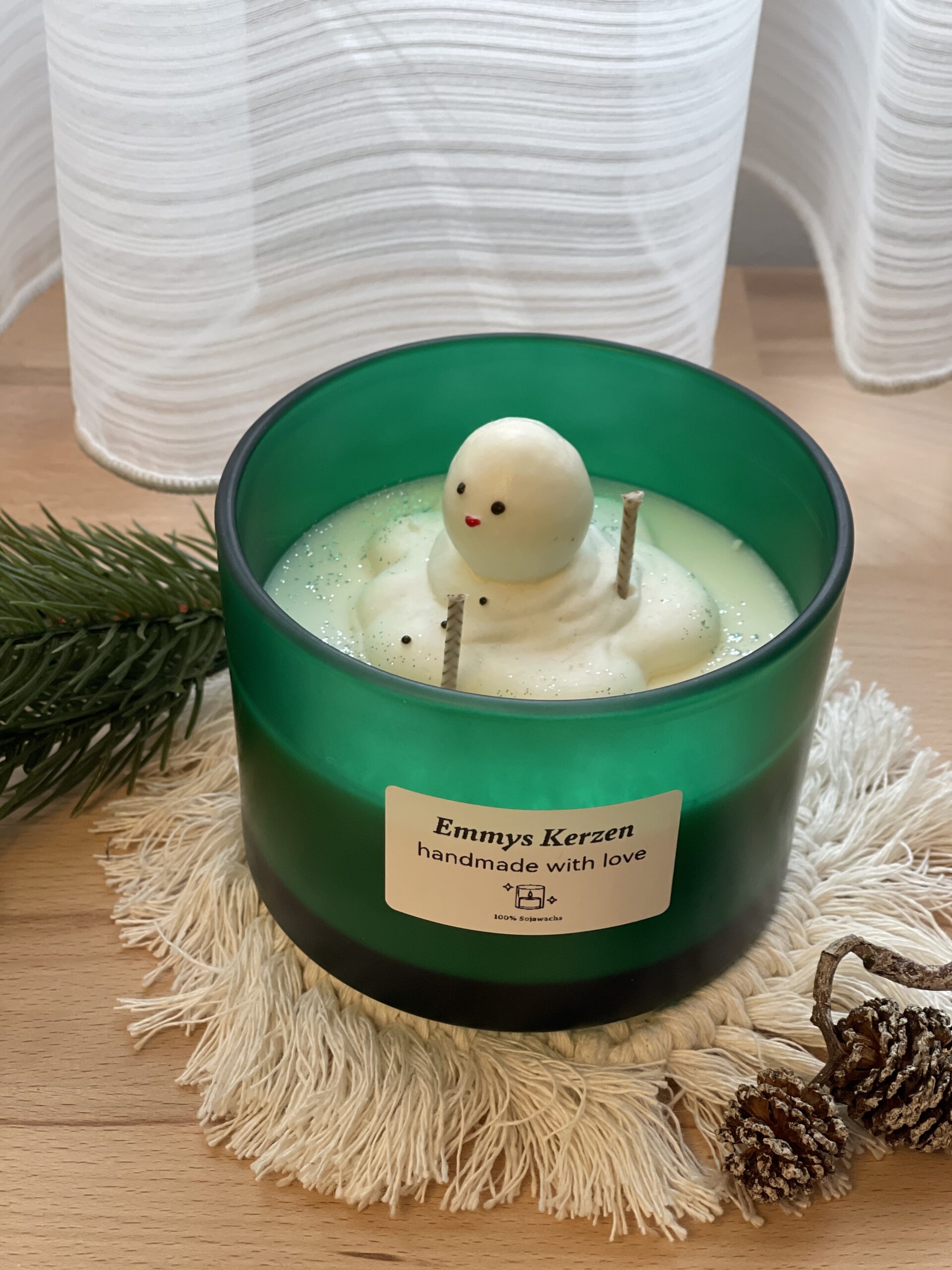 Schneemann Snowy Kerze