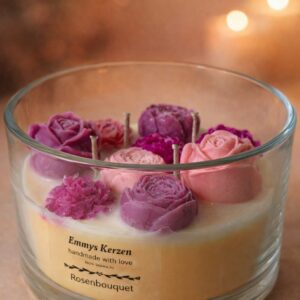 Valentinskerze "Rosenbouquet"