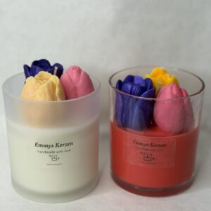 Tulpentrio im Glas Duftkerze