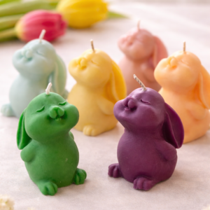 Osterhasen Kerze – handgemacht aus Sojawachs