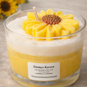 Sonnenblumen Kerze - sommerliche Kerze im Glas