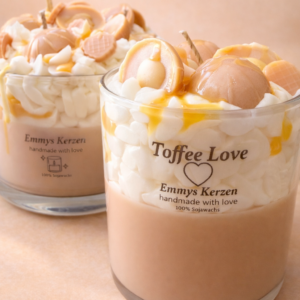 Toffee Love Dessertkerze – süße Deko Kerze im Glas