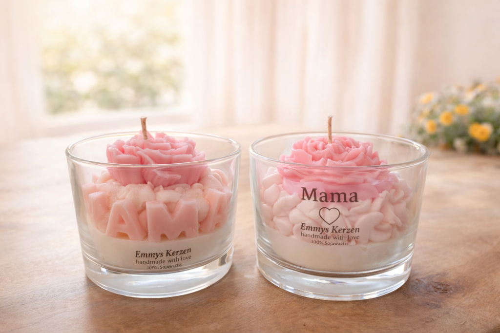 Personalisierte Mama Kerze aus Sojawachs – Geschenk für Muttertag & Mama