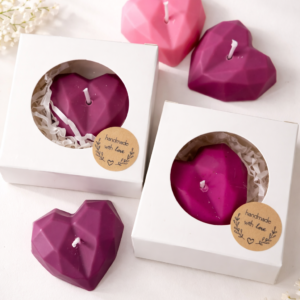 Herzkerzen Set - handgemachte Deko- und Geschenkidee