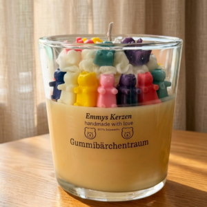 Kerze Gummib&auml;rchentraum &ndash; handgemachte Sojawachs Kerze