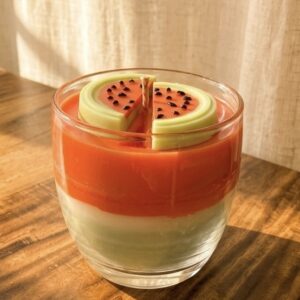 Wassermelonen Kerze &ndash; Sommer im Glas