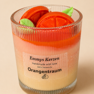 Orangentraum Kerze aus Sojawachs – Handgemachte Sommerkerze im Glas