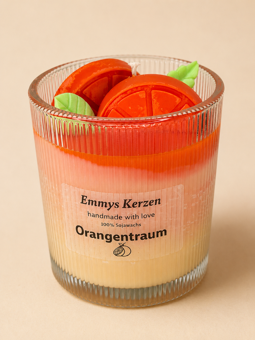 Orangentraum Kerze aus Sojawachs – Handgemachte Sommerkerze im Glas