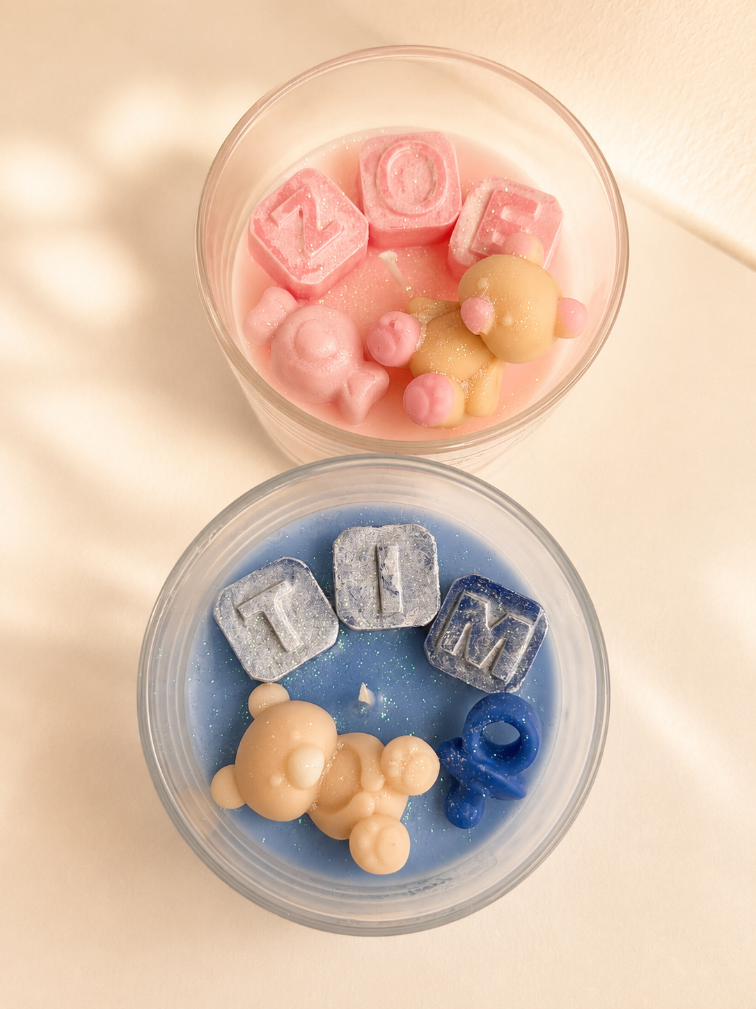 Babykerze – Handgemachte Sojawachskerze zur Geburt, Babyparty & Taufe – Bild 2