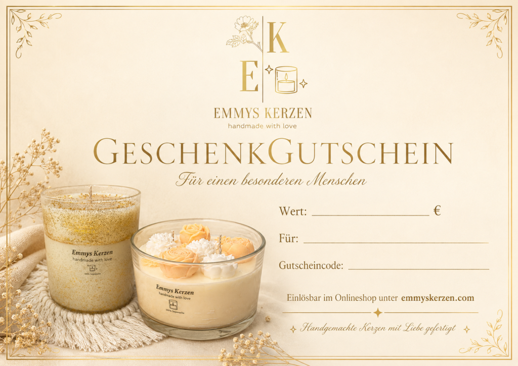 Geschenkgutschein für Kerzen | Emmys Kerzen Österreich
