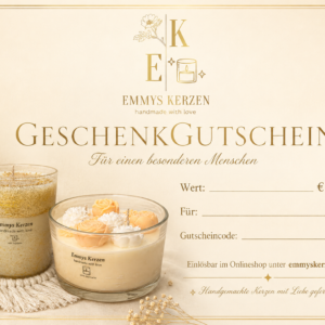 Geschenkgutschein f&uuml;r Kerzen | Emmys Kerzen &Ouml;sterreich