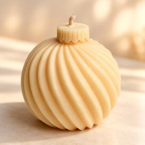 Christbaumkugel Kerze Creme – Große Weihnachtskerze