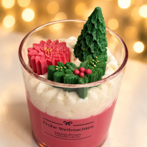 Weihnachtskerze im Glas &bdquo;Frohe Weihnachten&ldquo; | Emmys Kerzen